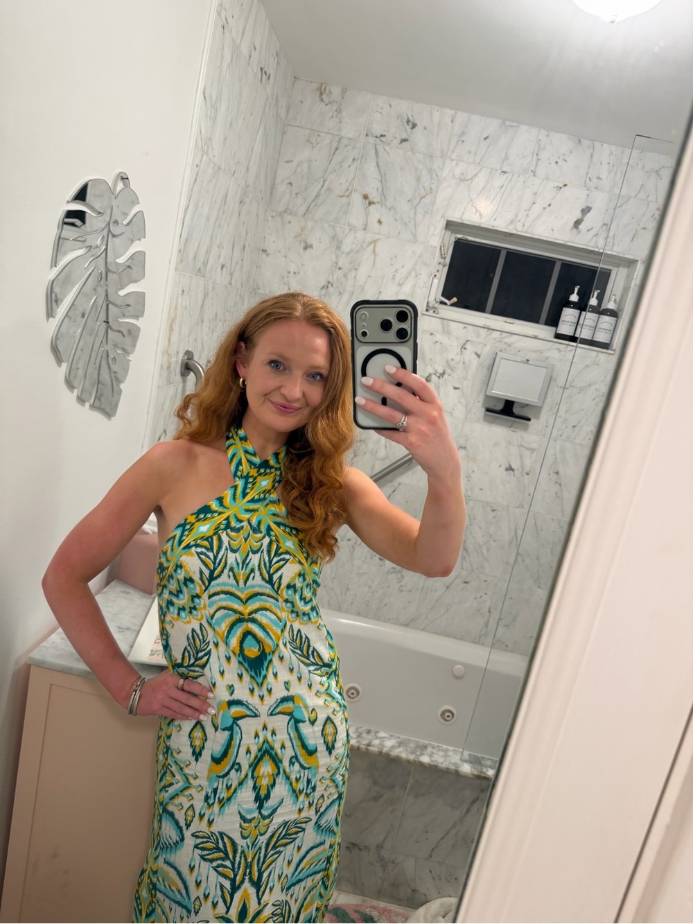 FARM Rio Yellow, Green & Cream One-Shoulder Maxi Dress - Picture 4 of 4